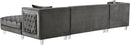 Moda Grey Velvet 3pc. Sectional