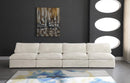 Cozy Cream Velvet Cloud Modular Armless Sofa