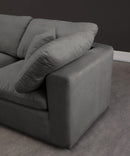 Cozy Grey Velvet Cloud Modular Armless Sofa