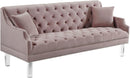 Roxy Pink Velvet Sofa