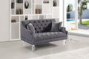 Roxy Grey Velvet Loveseat