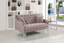 Roxy Pink Velvet Loveseat