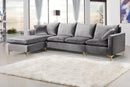 Naomi Grey Velvet 2pc. Reversible Sectional