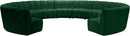 Infinity Green Velvet 11pc. Modular Sectional