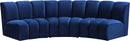 Infinity Navy Velvet 3pc. Modular Sectional