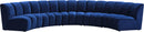 Infinity Navy Velvet 5pc. Modular Sectional