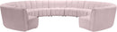 Infinity Pink Velvet 11pc. Modular Sectional