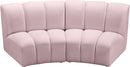 Infinity Pink Velvet 2pc. Modular Sectional
