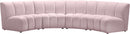 Infinity Pink Velvet 4pc. Modular Sectional