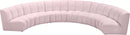 Infinity Pink Velvet 6pc. Modular Sectional