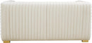 Ravish Cream Velvet Loveseat