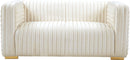 Ravish Cream Velvet Loveseat