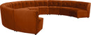 Limitless Cognac Velvet 10pc. Modular Sectional