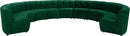 Limitless Green Velvet 11pc. Modular Sectional