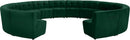 Limitless Green Velvet 14pc. Modular Sectional