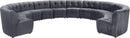 Limitless Grey Velvet 12pc. Modular Sectional