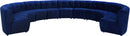 Limitless Navy Velvet 11pc. Modular Sectional
