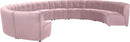 Limitless Pink Velvet 11pc. Modular Sectional