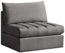 Jacob Grey Velvet Armless
