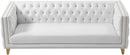 Michelle White Faux Leather Sofa