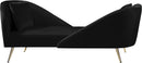 Nolan Black Velvet Chaise