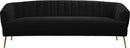 Tori Black Velvet Sofa