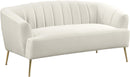 Tori Cream Velvet Loveseat