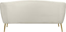 Tori Cream Velvet Loveseat