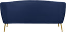 Tori Navy Velvet Loveseat