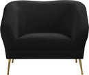 Hermosa Black Velvet Chair