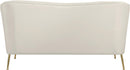 Hermosa Cream Velvet Loveseat