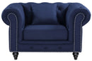 Chesterfield Navy Linen Chair