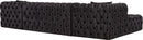Coco Black Velvet 3pc. Sectional (3 Boxes)