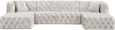 Coco White Velvet 3pc. Sectional (3 Boxes)