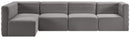 Quincy Grey Velvet Modular Sectional