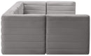 Quincy Grey Velvet Modular Sectional