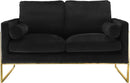 Mila Black Velvet Loveseat