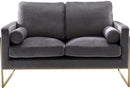 Mila Grey Velvet Loveseat
