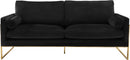 Mila Black Velvet Sofa