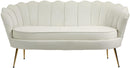 Gardenia Cream Velvet Loveseat