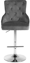 Claude Grey Velvet Adjustable Stool