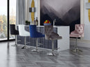 Claude Pink Velvet Adjustable Stool