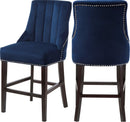 Oxford Navy Velvet Stool