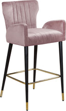 Luxe Pink Velvet Stool
