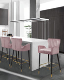 Luxe Pink Velvet Stool