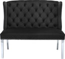 Suri Black Velvet Settee Bench