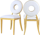 Carousel White Faux Leather Dining Chair