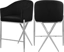Xavier Black Velvet Counter Stool