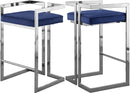 Ezra Navy Velvet Stool