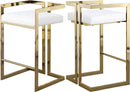 Ezra White Faux Leather Stool